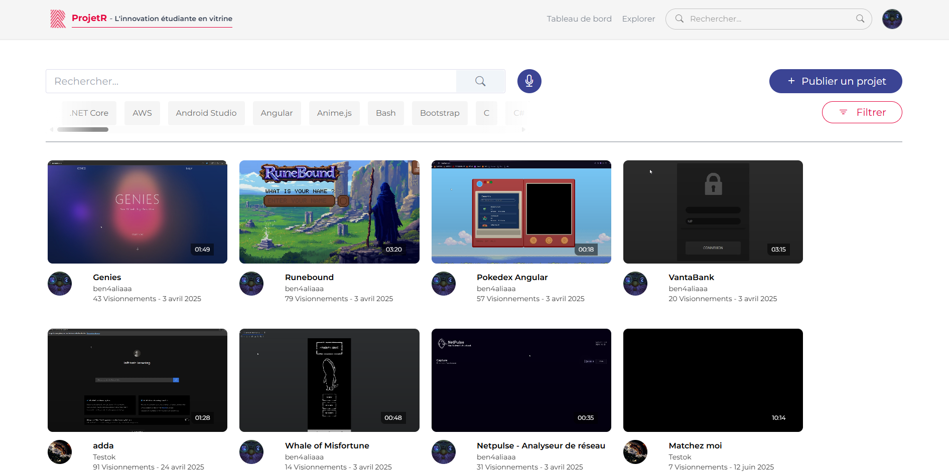 ProjetR screenshot 1